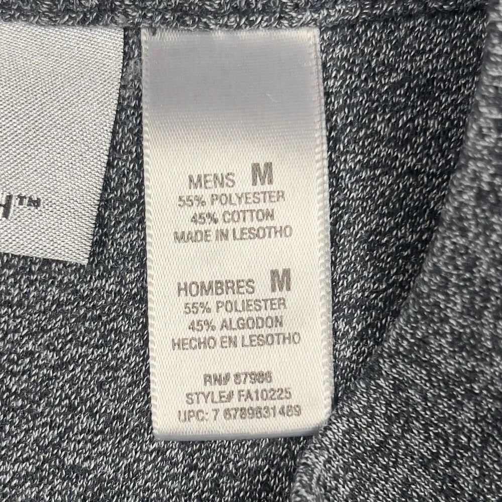 Farah Shirt Mens Medium Gray Pullover Sweater 3‎ Button Front Stretchy Knit